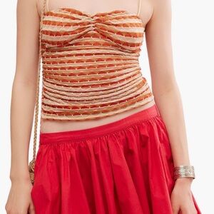 Free People Orange and Cream Camisole